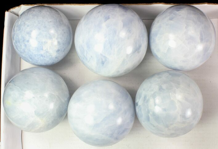 Lot: Blue Calcite Spheres - - Pieces #77965